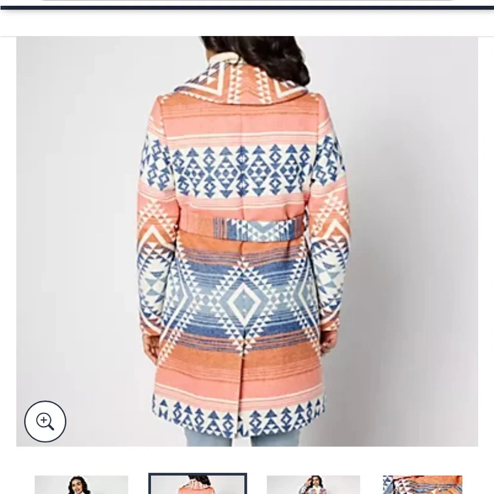 NWOT Denim & Co Canyon Retreat Jacquard Coat - Picture 3 of 5